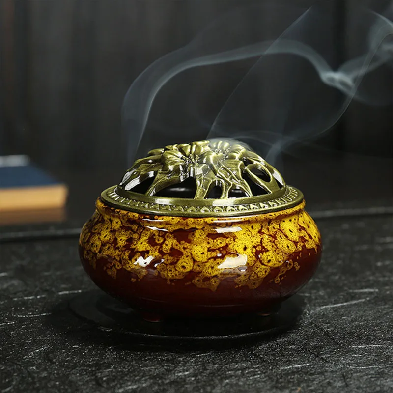 Style 4 5 цветов керамические горелки для благовоний портативный курильница ладан держатель для дома гостиной украшение орнамент Йога ладан домашний декор - Цвет: Style 4