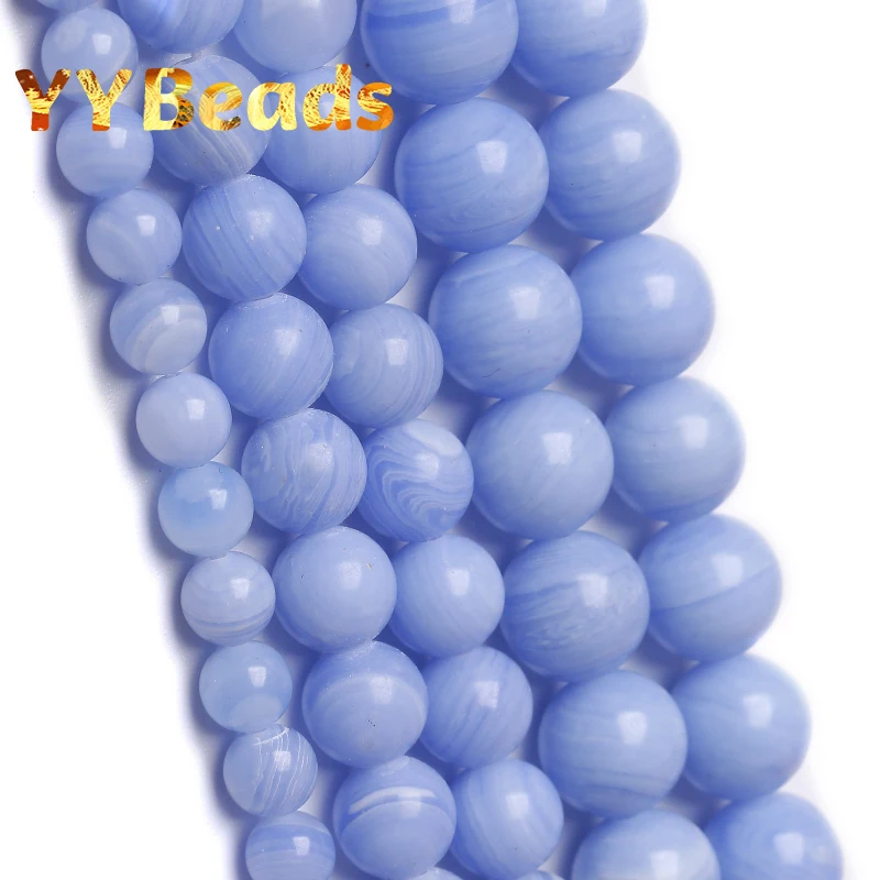 

Purple Lace Jades Beads Natural Chalcedony Round Loose Spacer Stone Beads For Jewelry Making DIY Bracelet 4 6 8 10 12mm 15" Inch