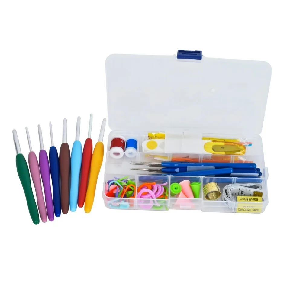 Professional Crochet Hook Set Knitting Needles Stitches Craft Case Agulha 16 differ sizes Sewing Tools | Дом и сад