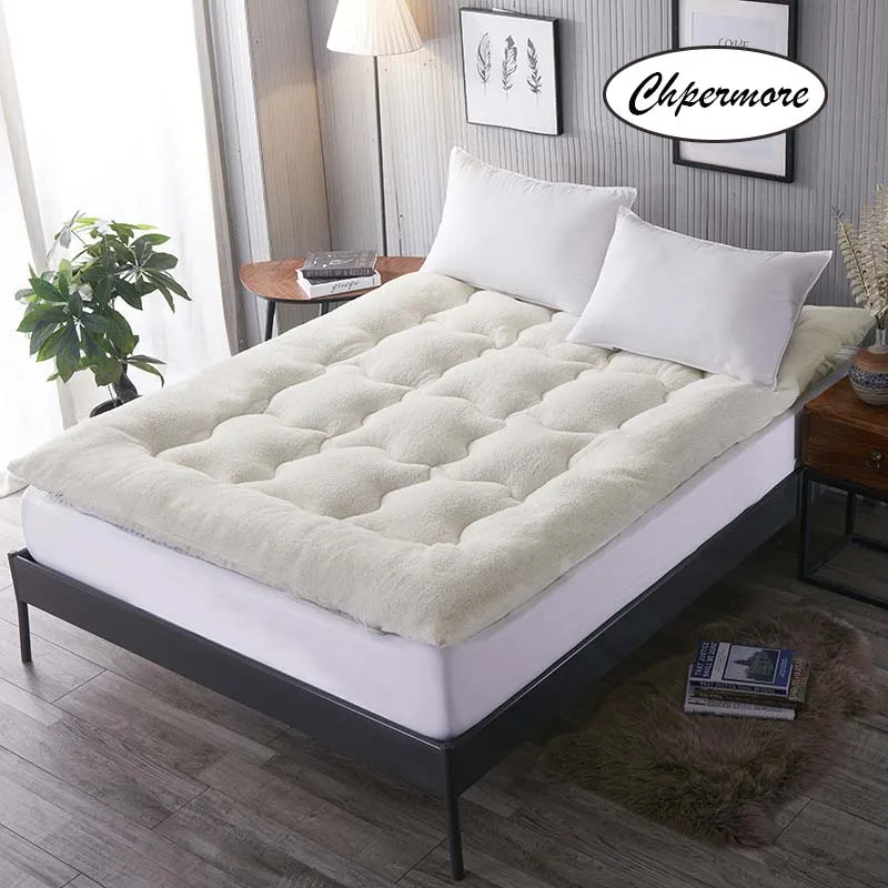 Chpermore бархатные матрасы татами из овечьей шерсти, 1,8 м, двойной толстый теплый матрас для семьи, покрывала для королевы, близнецов, полный размер