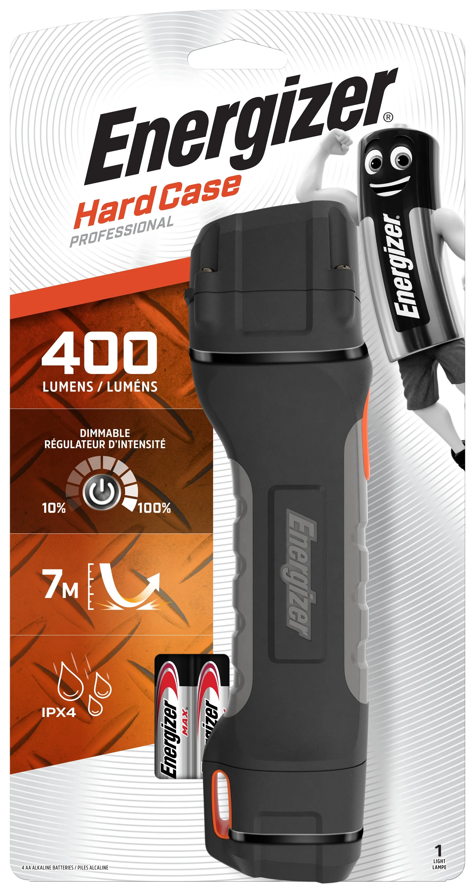ФОНАРЬ Energizer Для работы проф/ударопроч. HARD CASE PROJECT PLUS+4AA дальность125m 11h 400 LUM | Лампы и