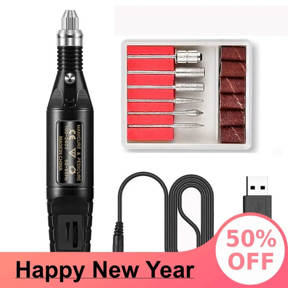

15000 9W USB Professional Electric Manicure Pedicure Mini Portable Pen Shape Electric Nail Drill Bit Set cuticle Bit Ceramic