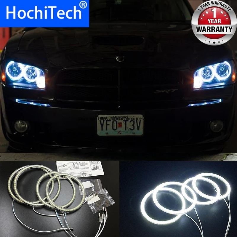 HochiTech для Dodge Зарядное устройство 2005-2010 ультра яркий SMD белый светодиодный ангельские глазки 2600LM 12 В halo Кольцо Комплект дневной ходовой светильник DRL