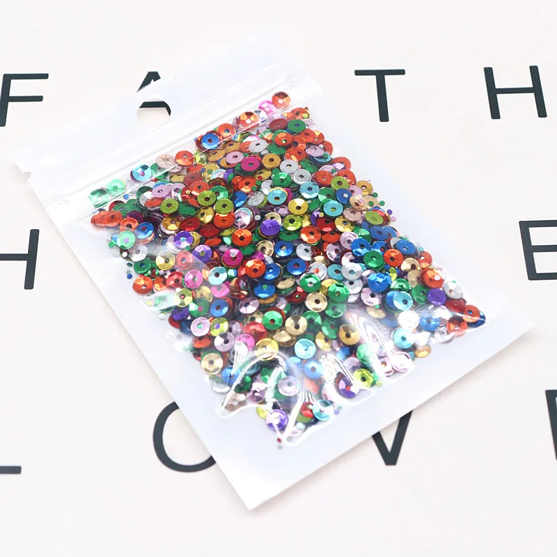 Multicolor Sequin Curved Cup Loose PVC Multi-Size 4mm 5mm 10g For Sewing Wedding Crafts Clothing