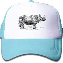 Детский эскиз носорога бейсболка для дальнобойщика Регулируемая сетчатая шляпа для мальчиков и девочек