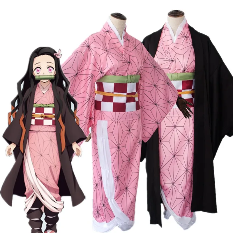 Убийца демона: Kimetsu no Yaiba Kamado Tanjirou Agatsuma Zenitsu Tomioka Giyuu Kamado Nezuko кимоно Униформа парики Косплей Костюм