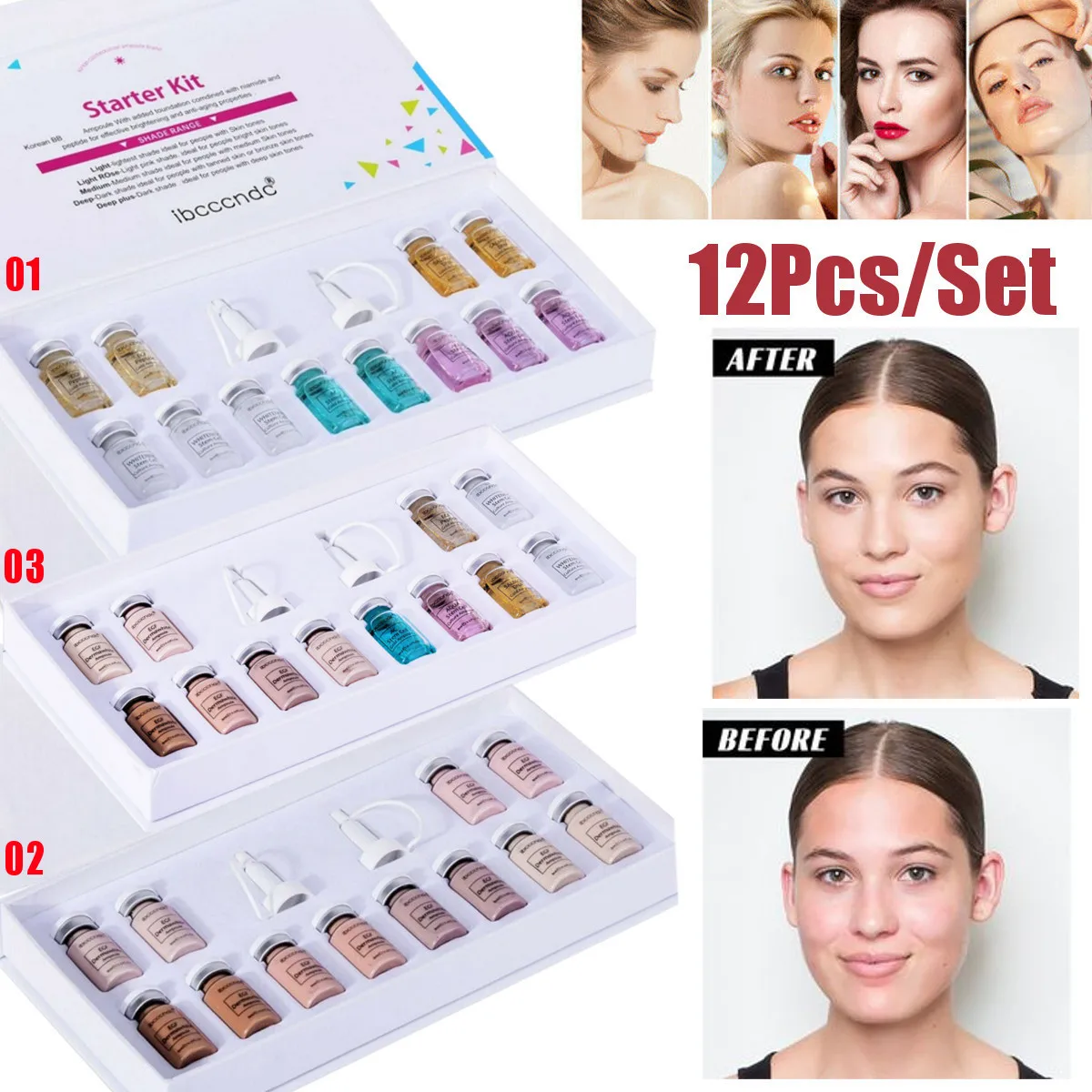 Усилитель ампулы для лица отбеливание акне исцеление лечение мезо белый