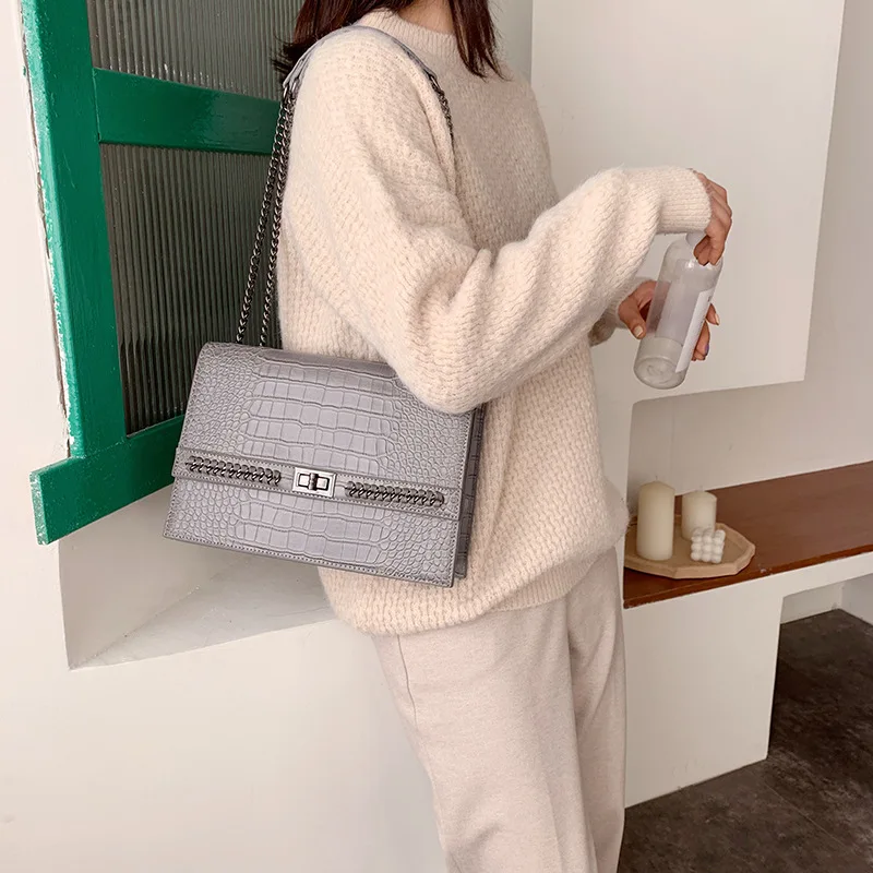 Bolsa Mujer, сумки для женщин, роскошные сумки, женские сумки, дизайнерские, крокодиловый узор, кожа, сумка через плечо, сумка-мессенджер