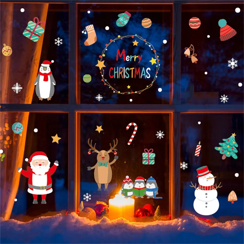 

Christmas decorations for window Stickers Household Room Wall Sticker Mural Decor Decal Removable Stickers home decor &4S02