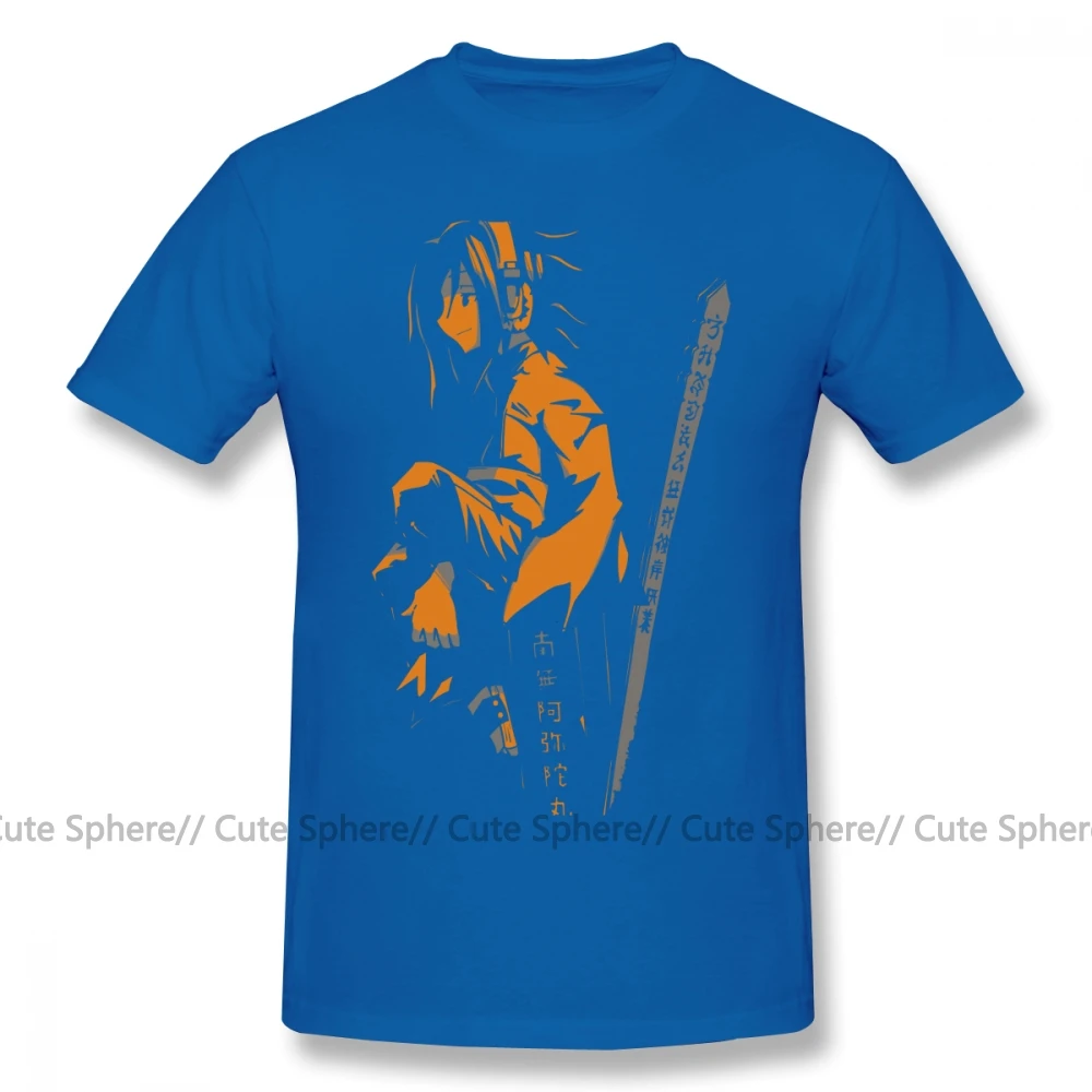 Shaman King, футболка, Shaman King Yoh, оранжевая футболка, 100 хлопок, короткий рукав, футболка, Забавный человек, принт, плюс размер, летняя футболка - Цвет: Blue