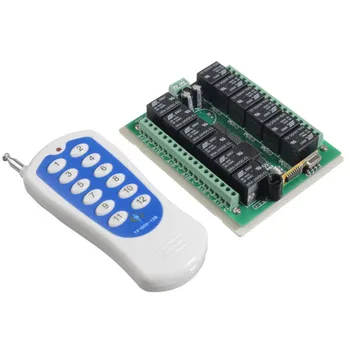 

CLAITE 12 Channel 10A 315MHZ Wireless Programable RF Remote Control Switch Transmitter Receiver DC24V for RGB LED Strip