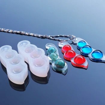 

Mirror crystal silicone molds resin epoxy vegetable fruit pea pendant fondant cake mold with hole DIY handmade pendant necklace