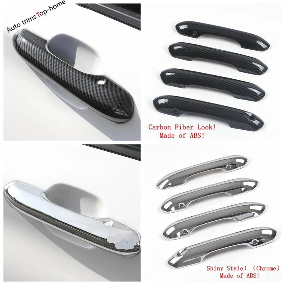 

ABS Chrome / Carbon Fiber For Ford Explorer 2020 2021 Car Side Outer Door Handle Cover Bowl Grab Cover Trim Protection Exterior