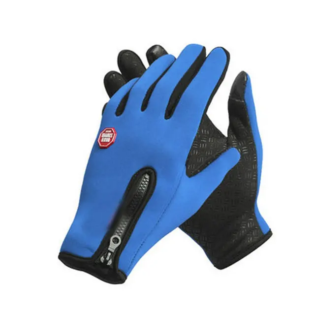 Unisex Touchscreen Winter Thermal Warm Cycling Bicycle Bike Ski Outdoor Camping Hiking Motorcycle Gloves Sports Full Finger Blue