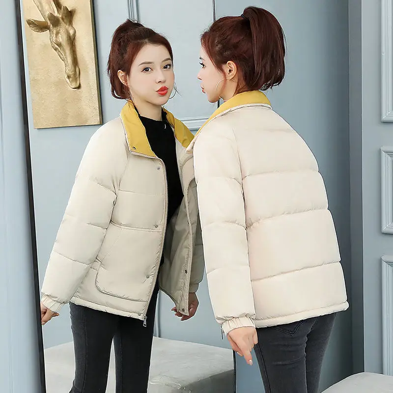 

Winter Thick Warm Short Jacket Women Cotton Padded Coats Female Korean Loose Puffer Parkas Plus Size 3XL Casual Oversize Outwear