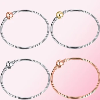 

2019 100% 925 Sterling Silver Classic Heart Castle Rose Gold Bracelet Women's Charm Personality Jewelry Free Shipping