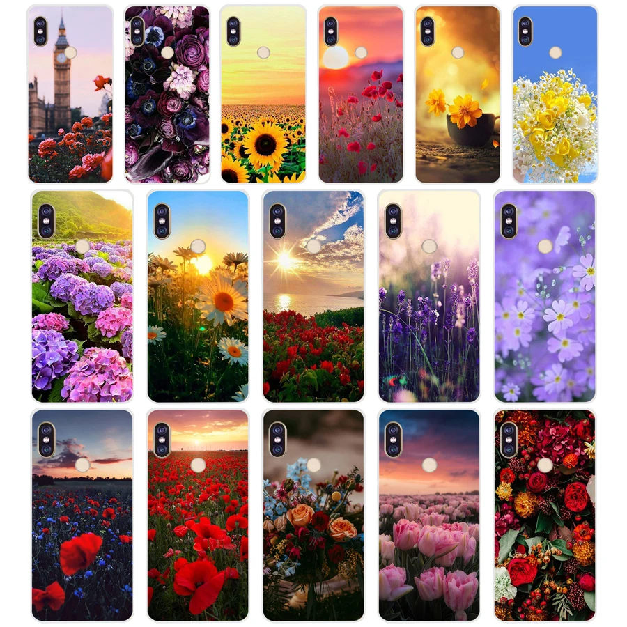 279Fg Red Poppies Cornflowers Custodia Morbida In Silicone Tpu Cover Per Xiaomi Redmi 5A 8 8A 5Plus Nota 5 5A 8 8T Pro