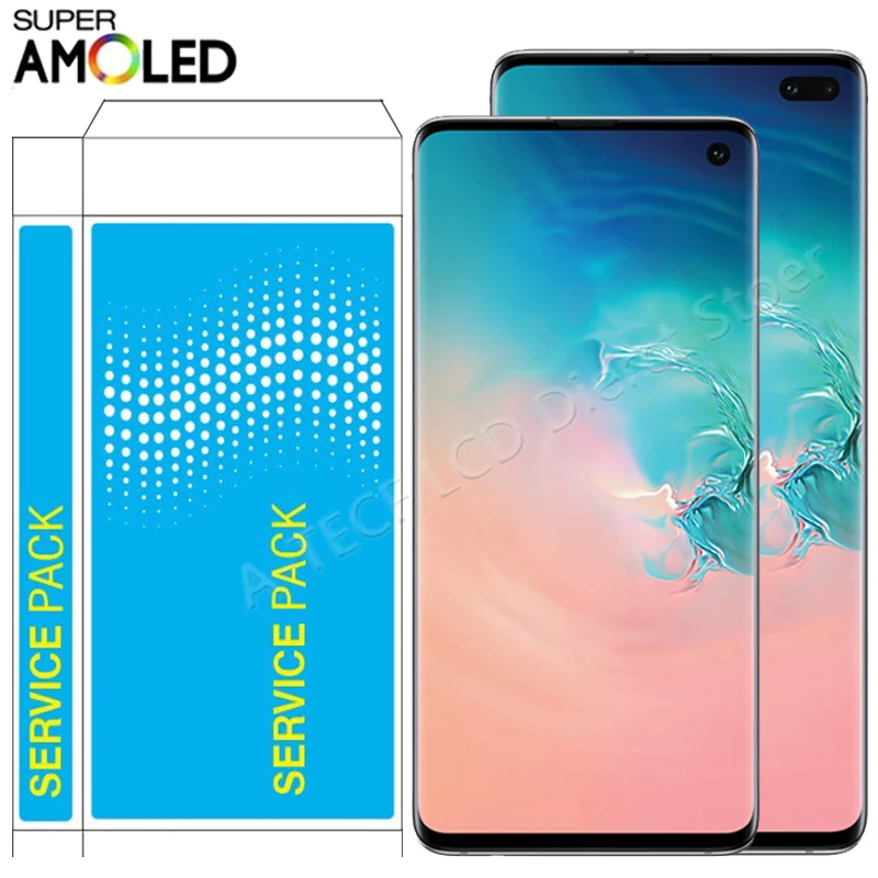 Super Amoled S10 Lcd Per Samsung S10 Plus G9735F Display Lcd Touch Screen Assembly Digitizer Sm-G970 G973F G975F Lcd