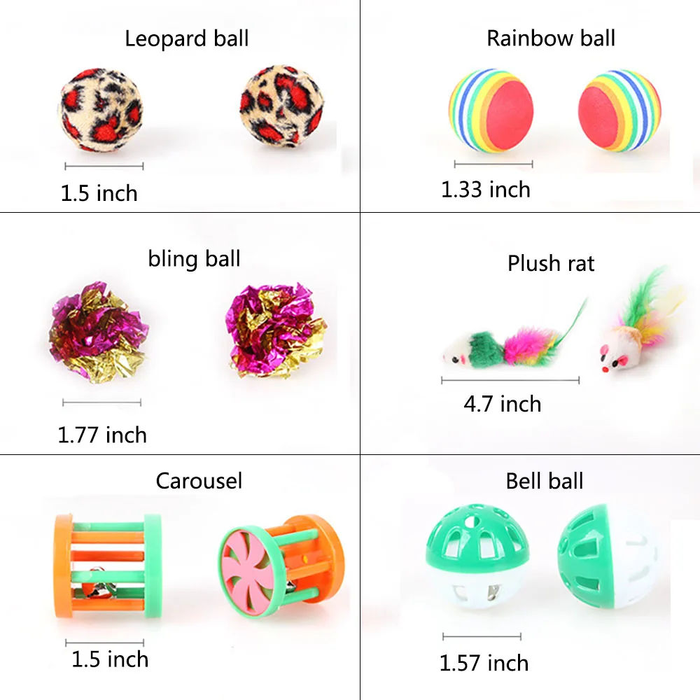 Kitten Toys Variety Pack-Pet Cat Toy Combination Set Cat Toy Funny Cat Stick Sisal Mouse Bell Ball Cat Supplies 20/21 Piece Set