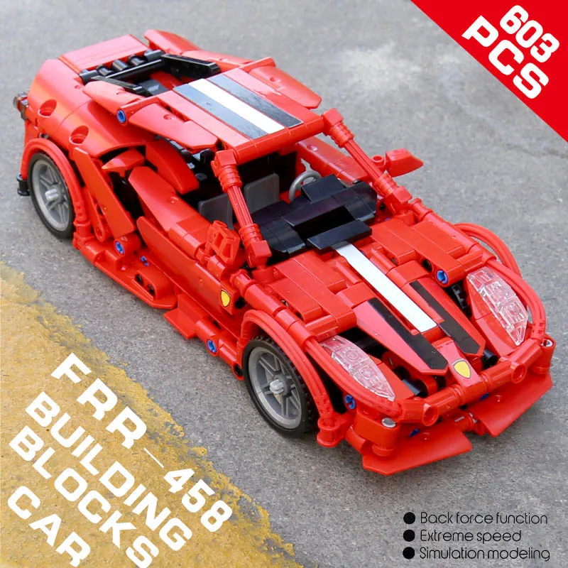 В наличии Technic 701501 603 шт. Супер гоночный автомобиль FRR 458 модель конструкторных