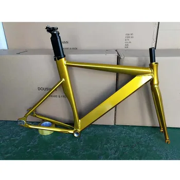 

Fixie bike frame 52cm 56cm Track Bike frame Aluminum Alloy Drawing fixed gear bike frame with carbon fork