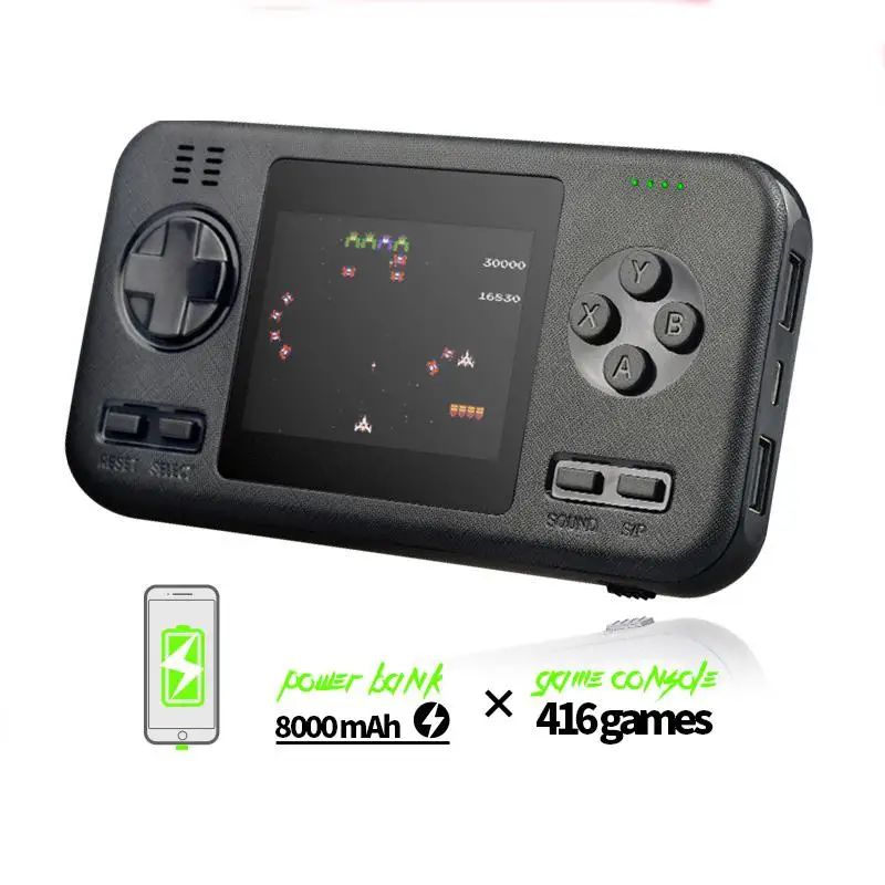 Handheld Mini Handheld Player Console Portable Retro Game Console with 8000mAh Power Bank Buil-in 416 Classic Games r30