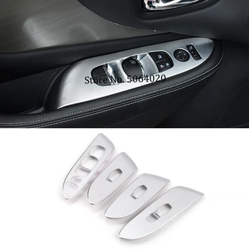 

ABS Matte Door Window glass Lift Control Switch Panel cover trim Sticker For Nissan Murano 2015-2019 Car accessories 4pcs