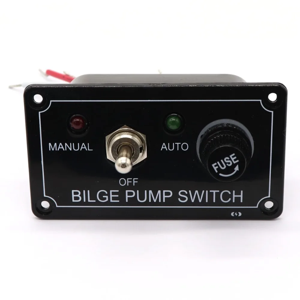 

Hot Sale 3 Way Car MANUAL-OFF-AUTO DC 12V Fused Marine Bilge Pump Toggle Switch Panel With LED Indicator Light 5