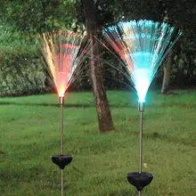 2 шт. свет открытый Оптическое волокно свет для сад Новинка Цвет изменение Водонепроницаемый IP65 свет газон ночь Декор лампы