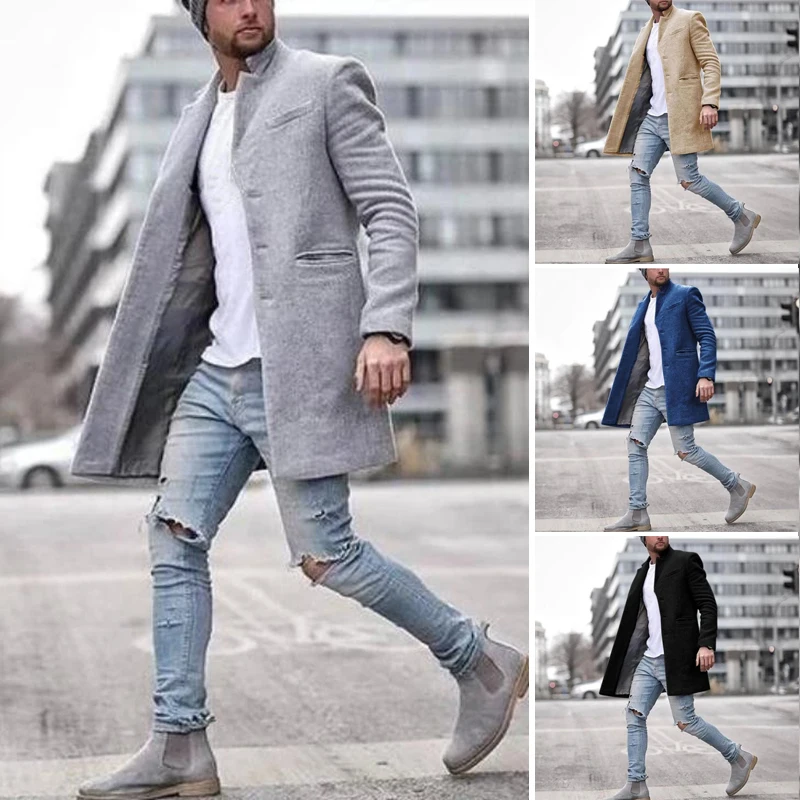 casacos de inverno formal dos homens trench