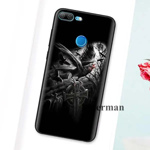 B03 Чехол для huawei Honor 8X 8C 8A 8S 9 10 9X 20i V20 Lite рro Y7 Y6 Y5 Y9 играть наслаждаться 9E 9S известное изображение черепа со Ворон на лунного света - Цвет: B03