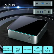 Intel celeron j3455 quad core 8gb 128gb 4k hd mini pc windows 10 suporte de computador 1000m wifi ethernet vga hdmi-compatível