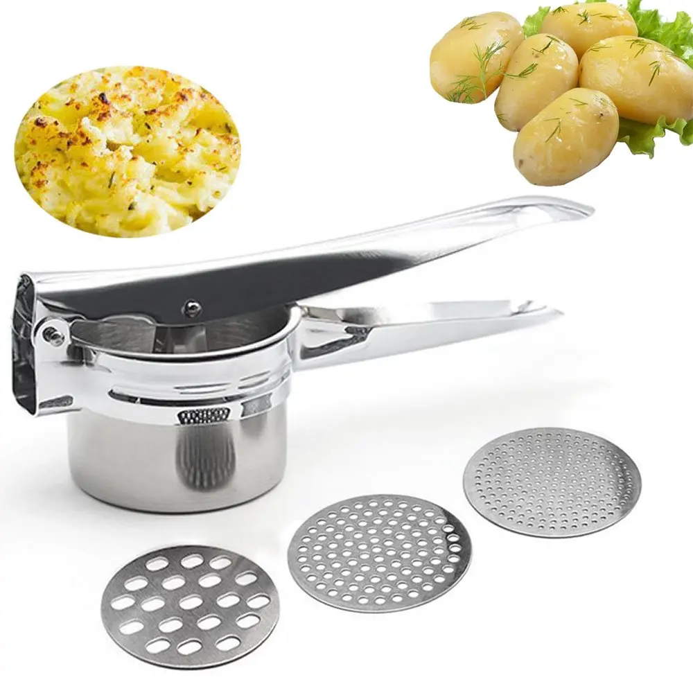 Stainless Steel Potato Ricer Masher Set Heavy Duty Food Presser Baby