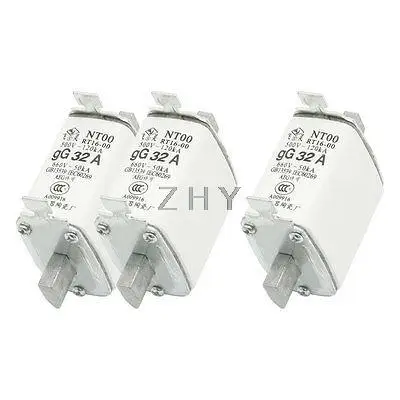 

3 Pcs Short Circuit Protection Ceramic Fuse Link 660VAC 50kA gG 32A NT00