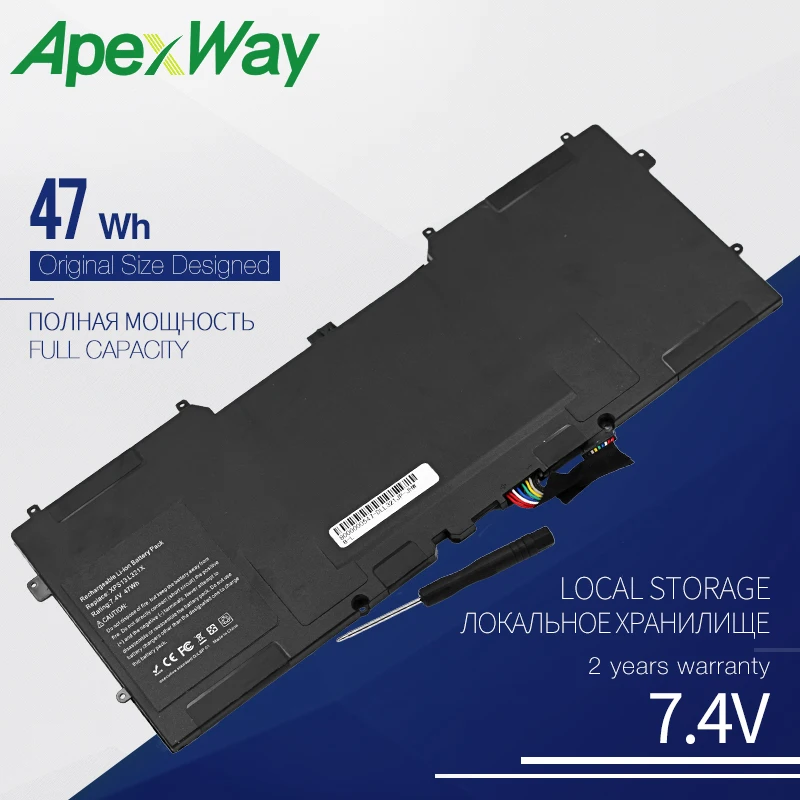 Apexway 90V7W 0DRRP 0N7T6 Аккумулятор для ноутбука Dell XPS 13 9350 13D 9343 серии JD25G JHXPY RWT1R 5K9CP DIN02 47WH 7 4