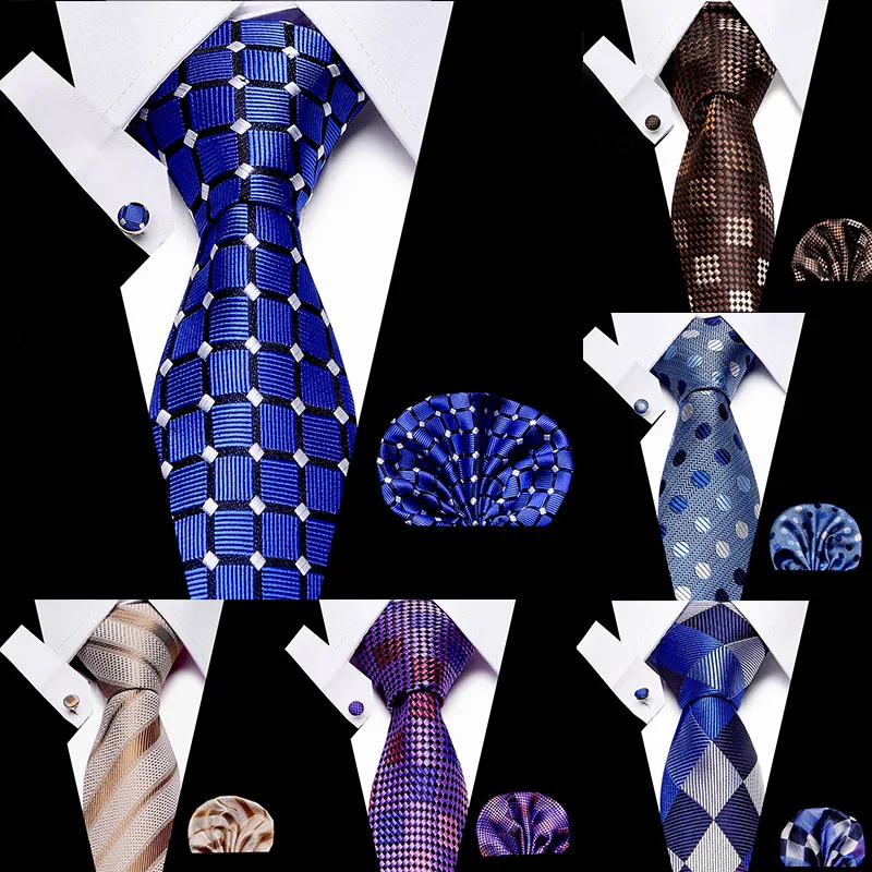 

Classical Men Ties Set Extra Long Size 145cm*7.5cm Necktie Navy Blue Stripe Dot 100% Silk Jacquard Woven Neck Tie Suit Wedding