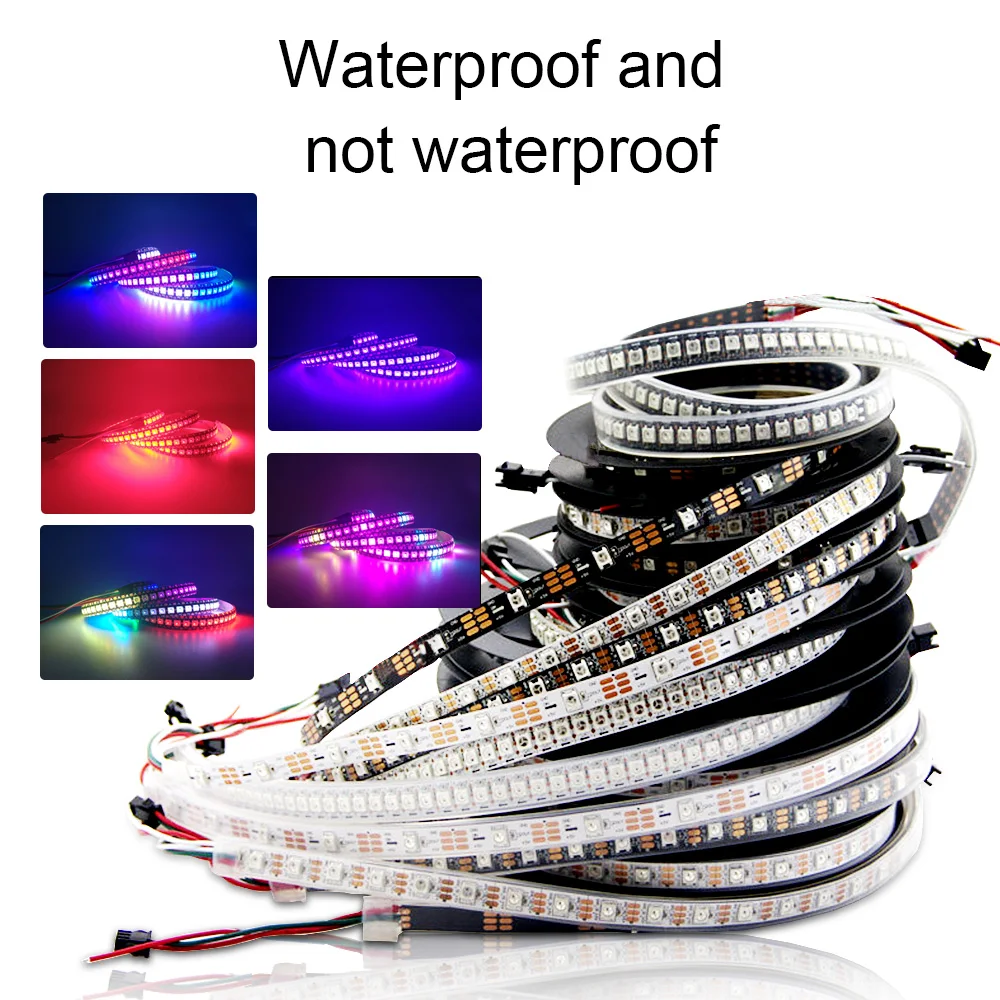 

WS2812B Led Strip Waterproof/ No Waterproof 60Leds/m WS2812 Smart RGB Led Light Strip DC5V1m/2m/3m/4m/5m