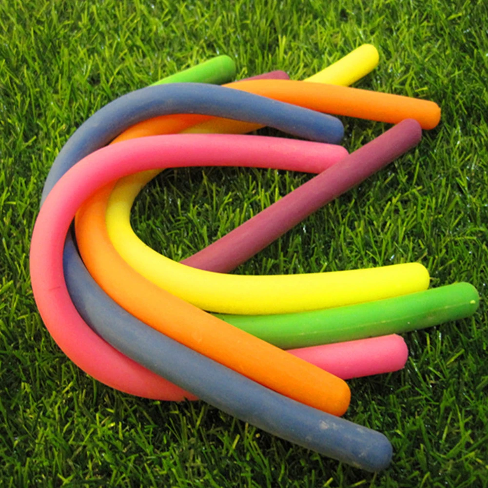 

12pcs Squeeze Pull Resistant Kids Toy Elastic TPR Stretchy String Colorful Fidget Noodle Sensory Relieve Adults Decompression