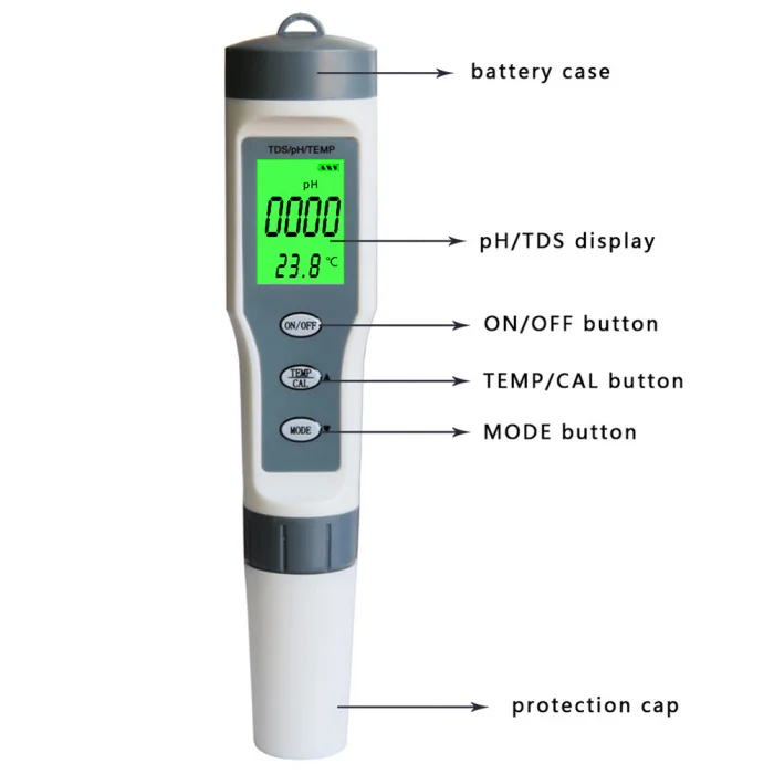 3 в 1 тест качества воды ручка высокая точность TDS/PH/TEMP 0-14 PH диапазон измерения для бассейна дома обнаружения BHD2