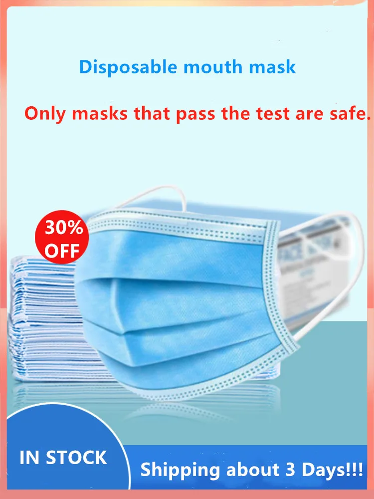 

Wholesal Personal Disposable Mask 3-layer Non-Woven Masks Anti Dust Virus Mouth Face Mask unisex Protection Soft Protective Mask