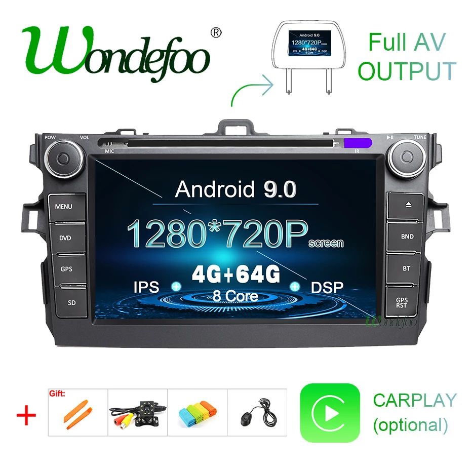 Автомагнитола 2 DIN Android 9 для Toyota corolla 2007 2011 автомагнитола Авторадио навигационный