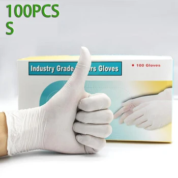 

100Pcs White Waterproof Disposable Mechanic Nitrile Work Safety Protection Glove Tattoo Latex Powder Free Workshop