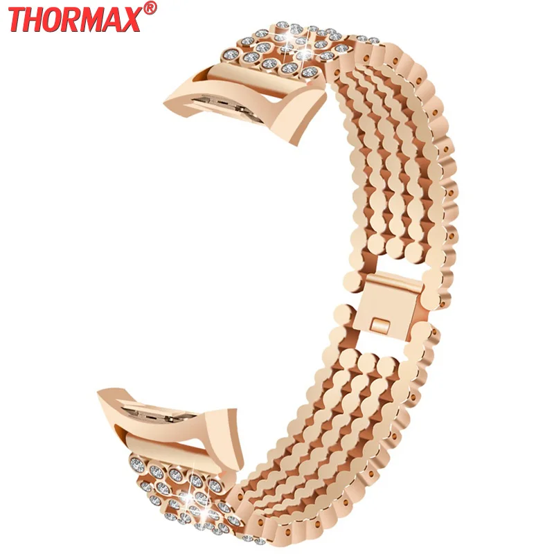 

For Samsung Gear Fit 2 Fit2 PRO SM-R360 Watch Bands Accessories Crystal Rhinestone Diamond Stainless Steel Metal Watch Bands