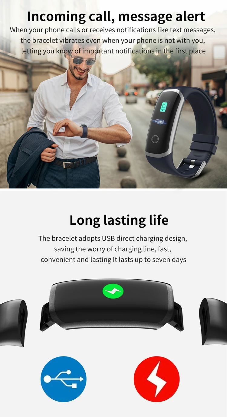 EFFEOKKI Wearfit 2.0 Smart Bracelet Watch Children Kids Step Counter Heart Rate Thermometer Screen Touch Fitness Band Tracker