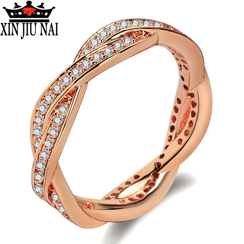 2 цвета популярное Золотое кольцо с крестом Женское двойным кристаллом из