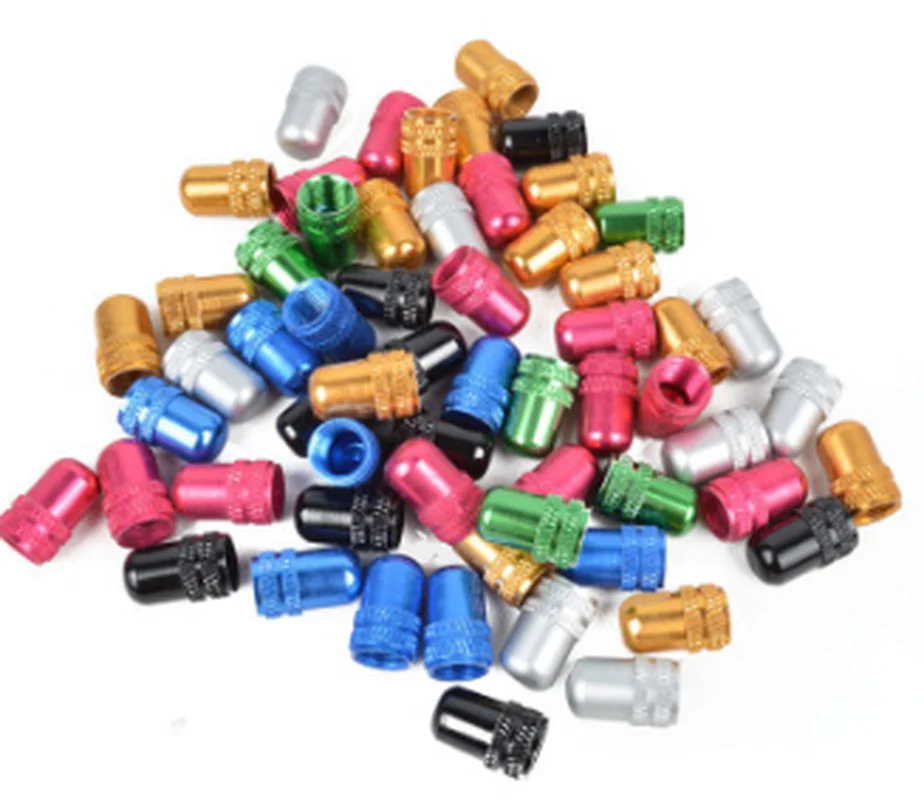 2pcs Aluminum Alloy Bicycle Tire Valve Cap Light Mountain Bicycle Tire Cap British or American Tire Valve Protector Accessories
