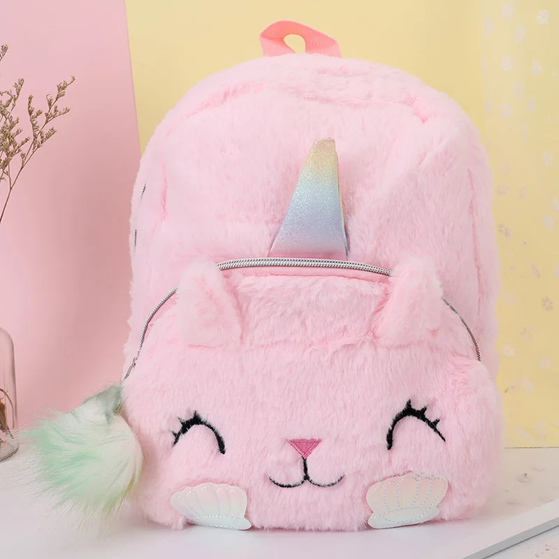 

1 PC Cute Plush Unicorn Backpack Girls Children Cartoon Primary School Bags Book Capacity Bags Satchel Double Shoulder Backpack
