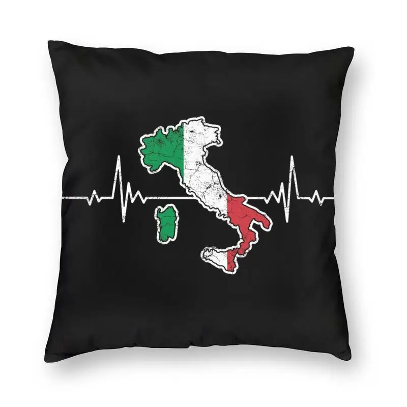 Moda Battito Cardiaco Italia Bandiera Mappa Federa Decorazione 3D Due Lati Stampa Cuscino Patriottico Italiano Per Soggiorno