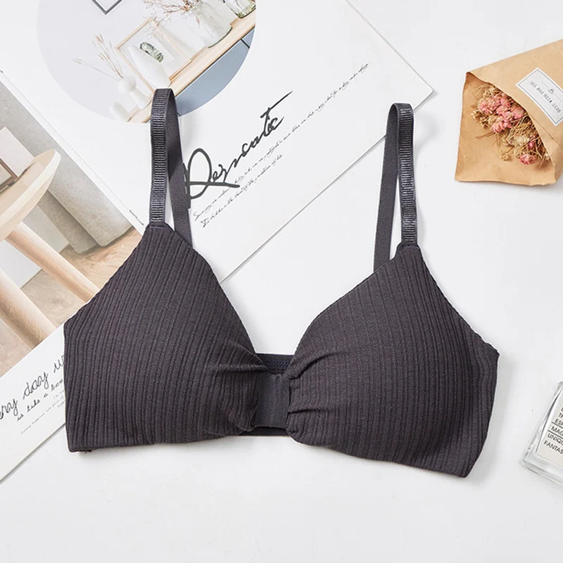 Dark Grey Women Sexy Bra Push Up Bras Wire Free Underwear Summer Bras Seamless Bralette Lingerie Underwear Soft Bra Cotton Brassiere - Цвет: Dark Grey