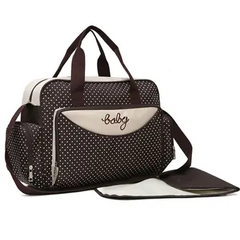 

5Pcs/Set Baby Nursing Diaper Bag Tote Large-Capacity Polka Dot Mummy Handbag